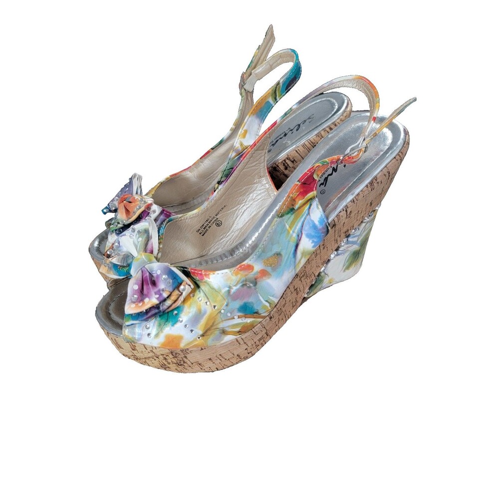 Selina by Summer Rio Y2k 2010s 2012 Wedge Bling Floral 8.5